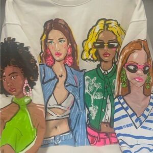 Zara Women's Graphic Sweatshirt with Bold Colors